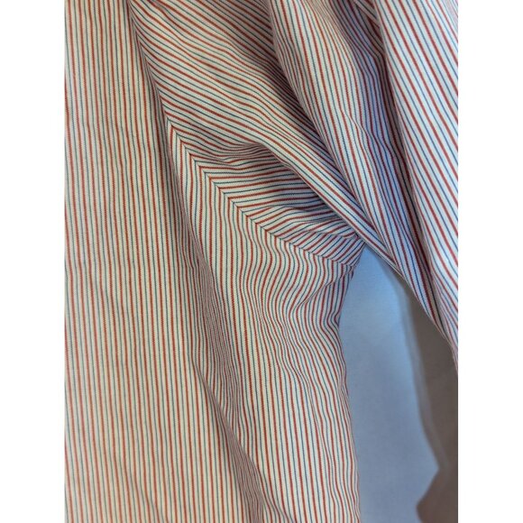 Lark & Ro Womens Striped Button-Up Shirt With Ruffled Sleeves - XS - Picture 2 of 4